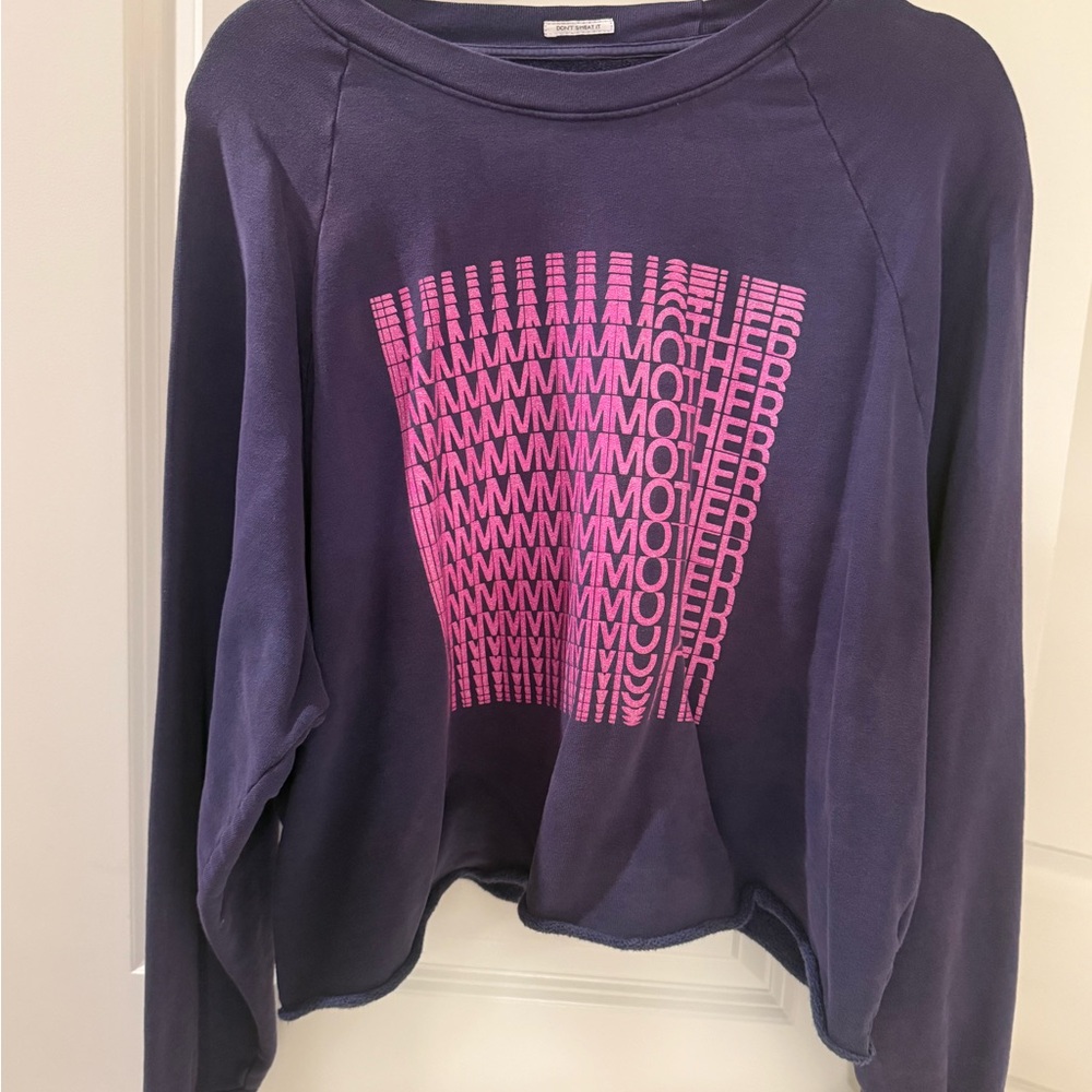 MOTHER Navy and Pink Graphic Sweatshirt